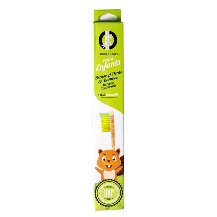 OLA Bamboo Plastic Free Toothbrush for Kids