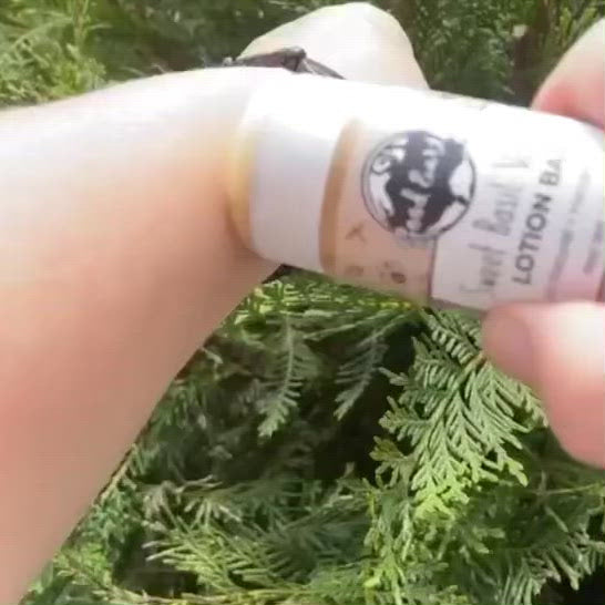 Good Earth Lotion Bar in Sweet Basil Vanilla Scent, In Video Showing Application Of Product.