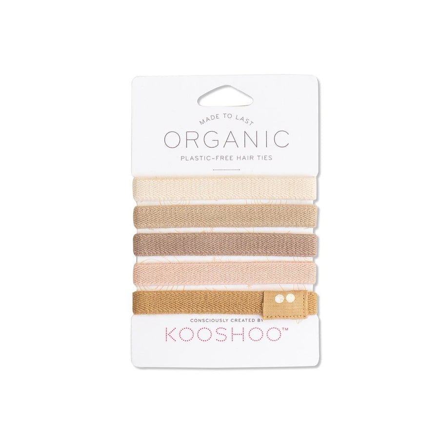 Kooshoo Organic Plastic Free Hair Ties In Blond Colors.