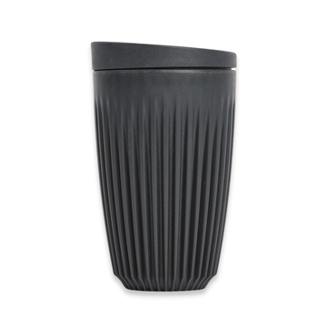 HuskeeCup And Lid In Charcoal Color, 12 Ounce Size.