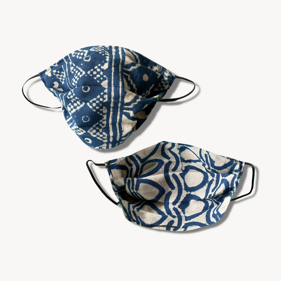 Ichcha Handmade 2-layer, Reversible, 100% Cotton Masks In Original Designs. Hand Dyed And Printed With Plant And Mineral Dyes.