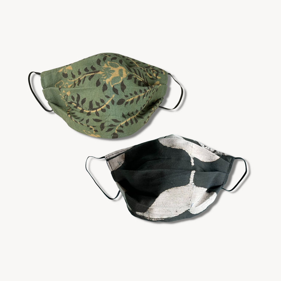 Ichcha Handmade 2-layer, Reversible, 100% Cotton Masks In Original Designs. Hand Dyed And Printed With Plant And Mineral Dyes.
